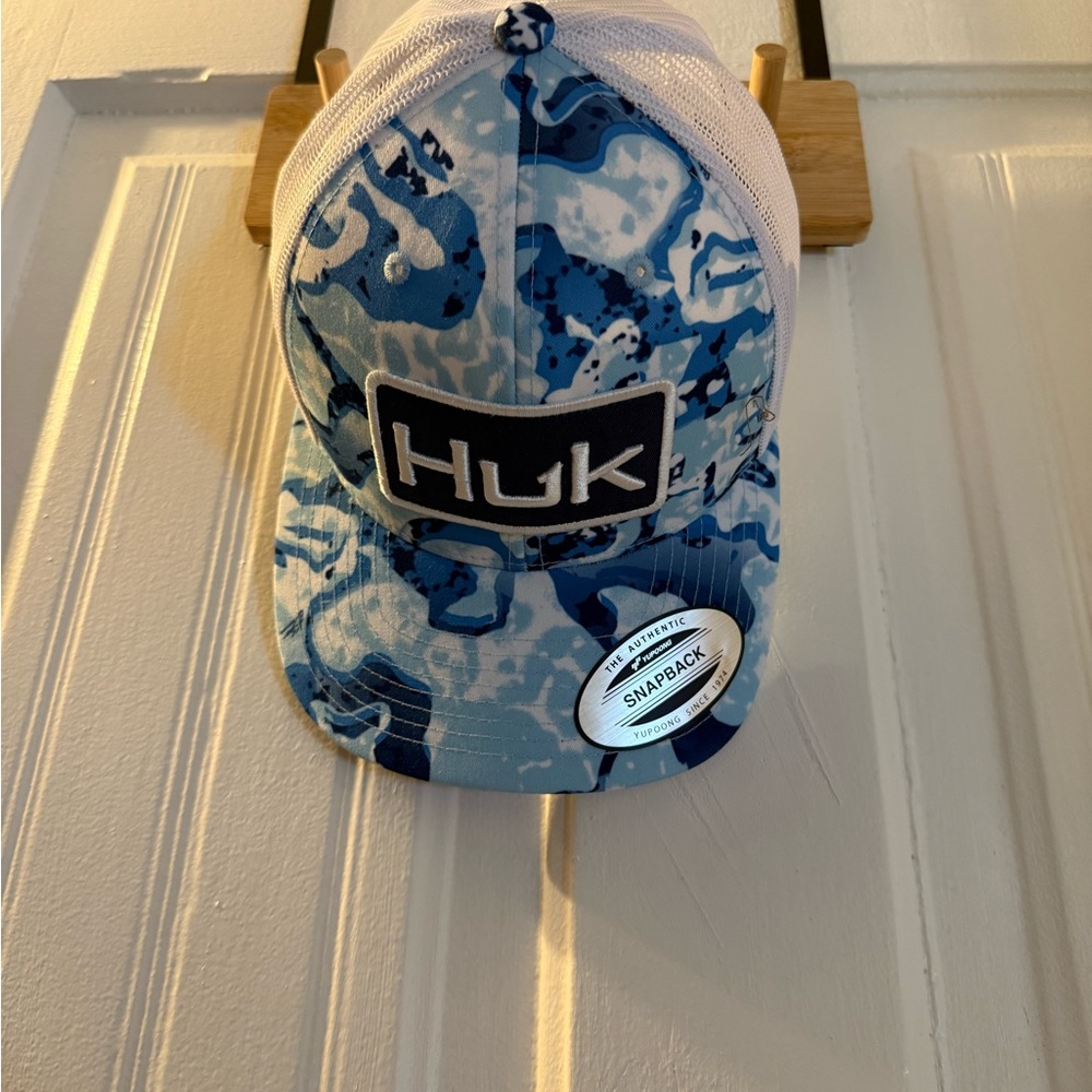Huk Blue and White Camo Hat